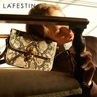 la festin 2021 new trendy niche shoulder bag serpentine leather square bag luxury designer underarm messenger tofu bags female
