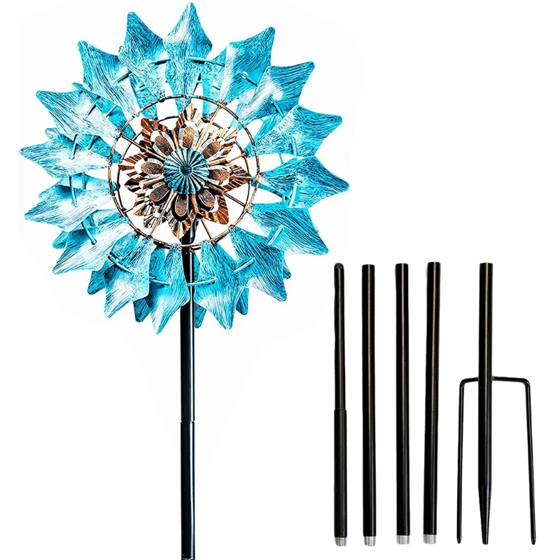 

Wind Spinner Garden Decoration Metal Solar Powered Stake for Outdoor Gift Dropshipping