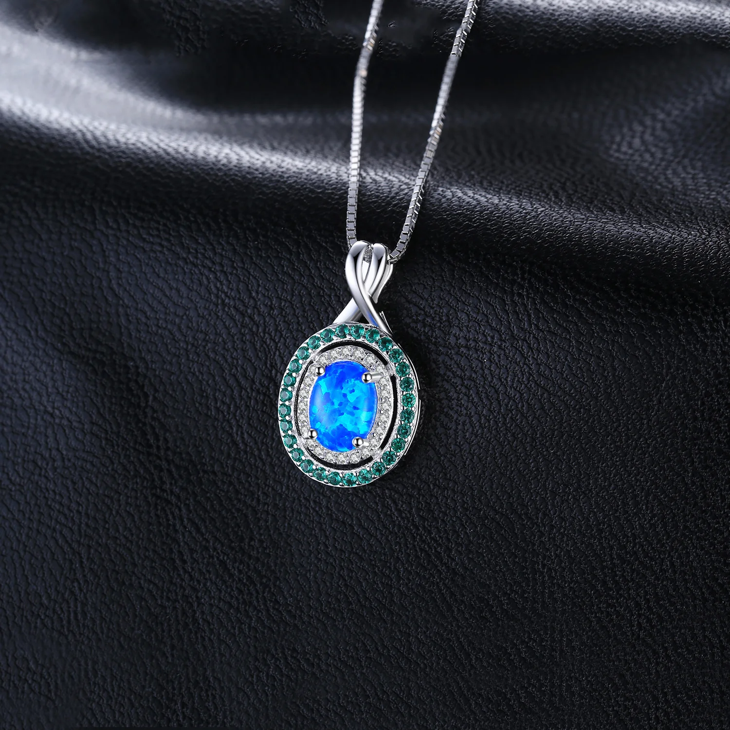 Jpalace 1.5ct кулоны с опалом изумрудное ожерелье подвеской 925 драгоценные камни из