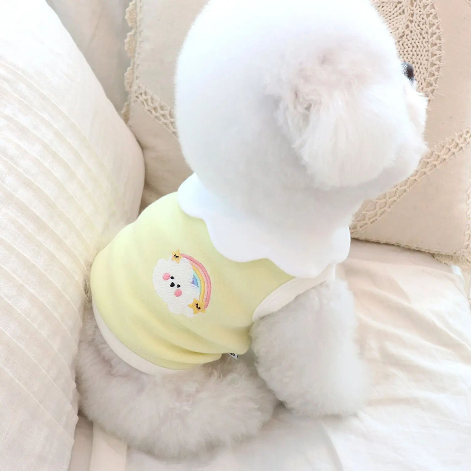 Жилет для собак с вышивкой красивая одежда маленьких однотонный наряд щенка