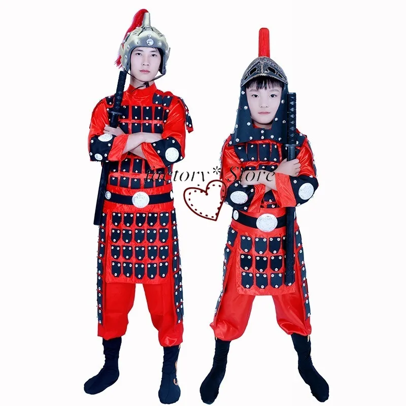 

Teenager Military Uniform Armor Children's Armor Ancient Guards Terracotta Warriors Three Kingdoms Dynasty Photography Costume