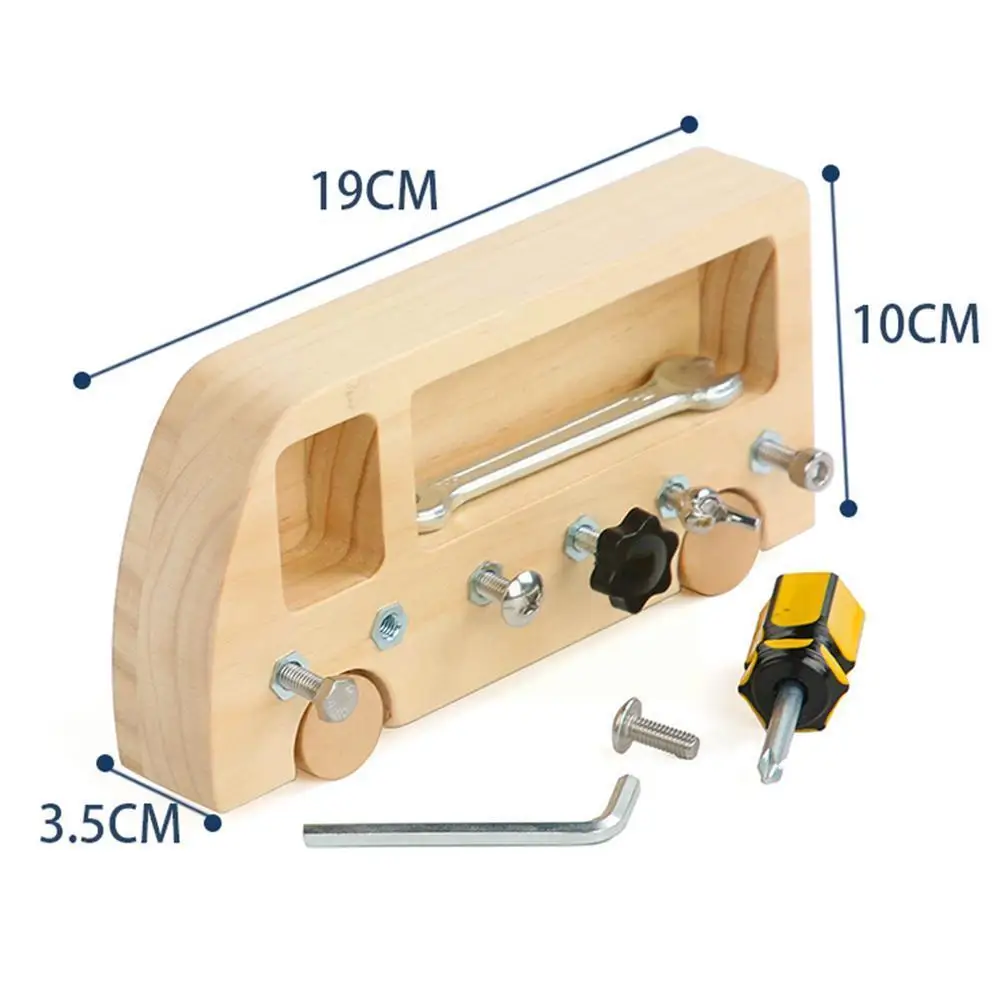 

Занятый автобус Монтессори, обучающие игрушки для детей, обучение скручиванию, шурупы, гайки, верстак, инструменты для повседневной жизни, у...