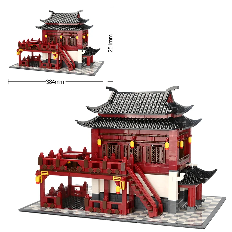 

Toys Famous CHINA ANCIENT HOTEL Building Block Toy Game for Kid