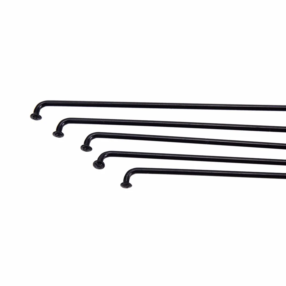 

10Pcs Mountain / Road Bike Steel 14G Spokes Black Colour High Strength Bicycle Spokes 170mm-255mm With 12 Mm Copper Cap