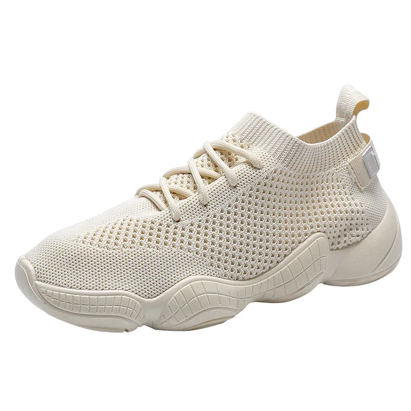 Женские сетчатые кроссовки на вулканизированной подошве белые дышащие уличные