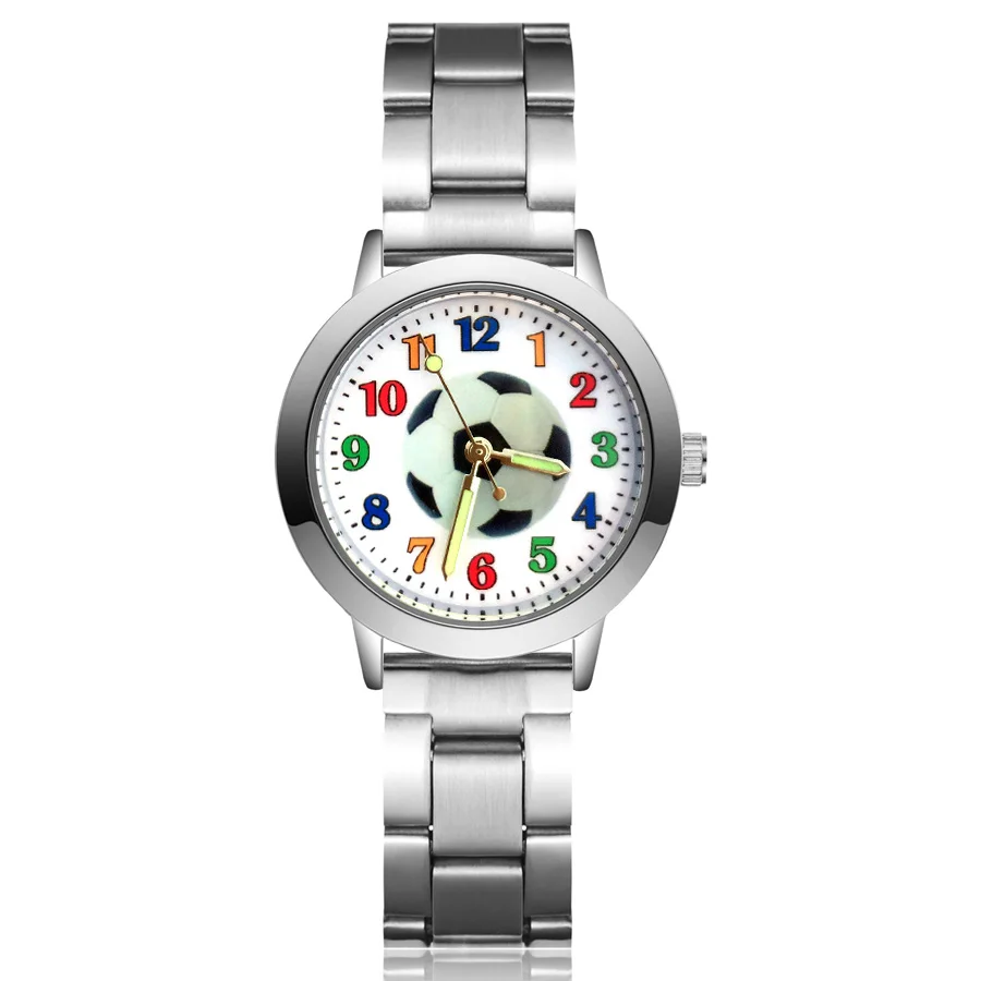

Cute Cartoon football style Children's Watches Kids Student Girls boys Quartz Metal steel Wrist Watch JA174