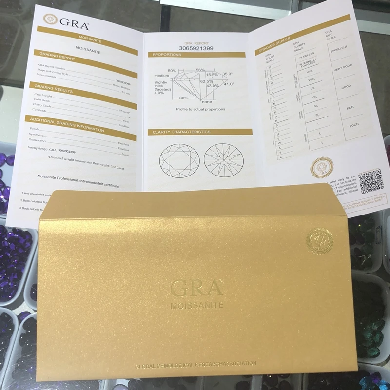 Кольца USPS Shipping Real 0 5 карата с мусанитом для женщин D VVS1. Сертификат GRA и CMA. 925 пробы