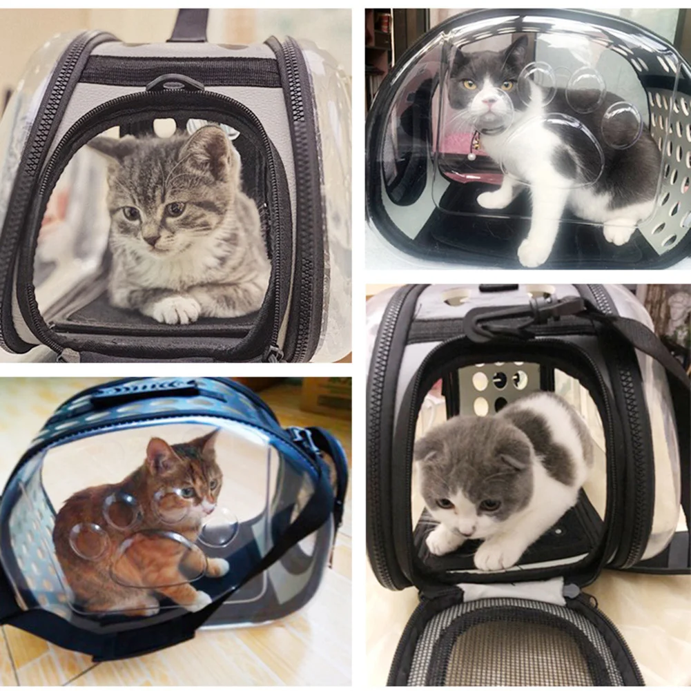 Переносная Складная прозрачная сумка для собак и кошек переноски через плечо