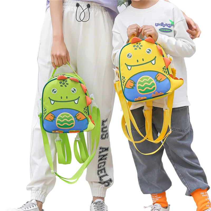 

Toddlers Cartoon Zipper Backpack Little Girls Boys Large Capacity Creative Dinosaur Printing Messenger Bag Casual Schoolbag