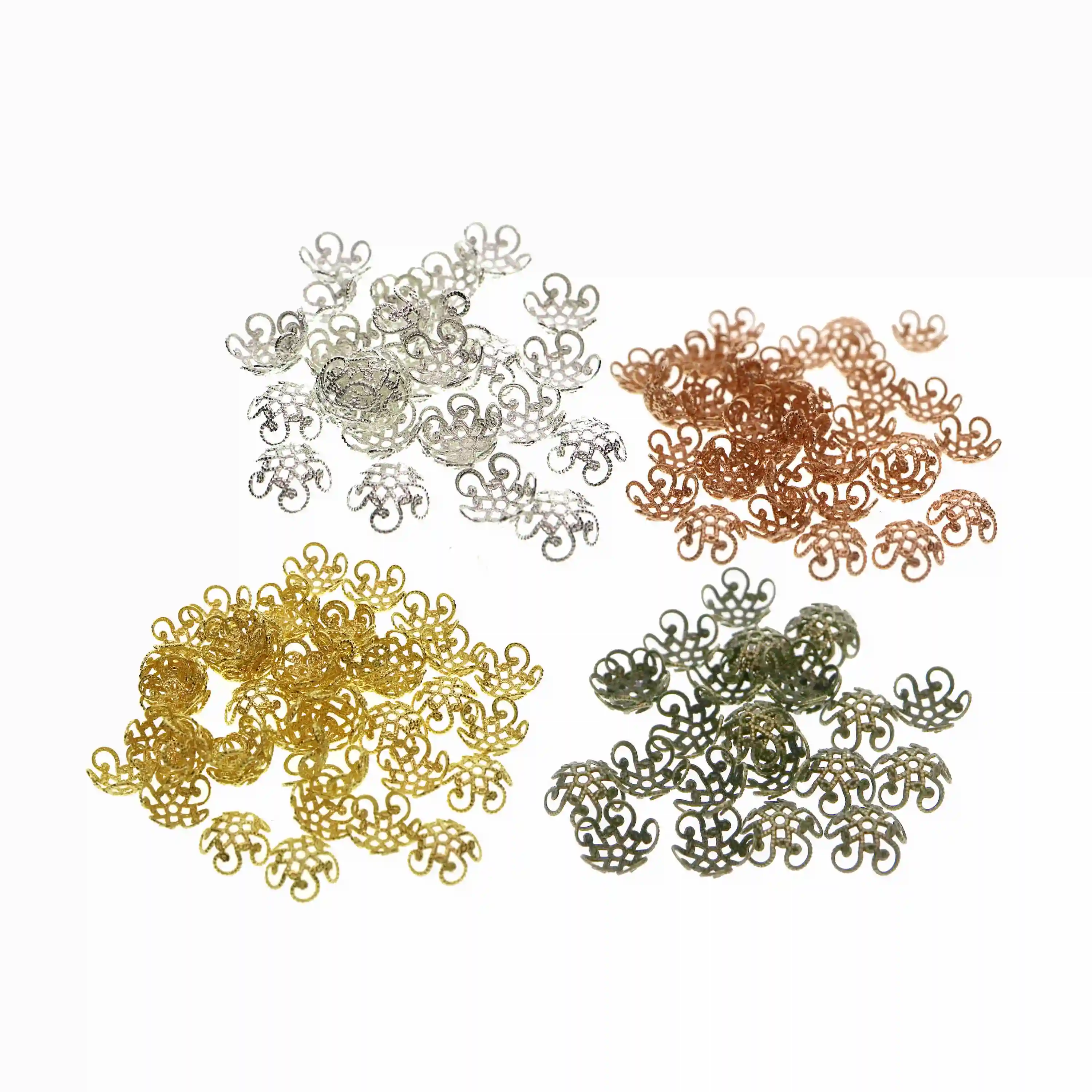 

9mm vintage style bronze,silver flower beads cap DIY supplies 1568001