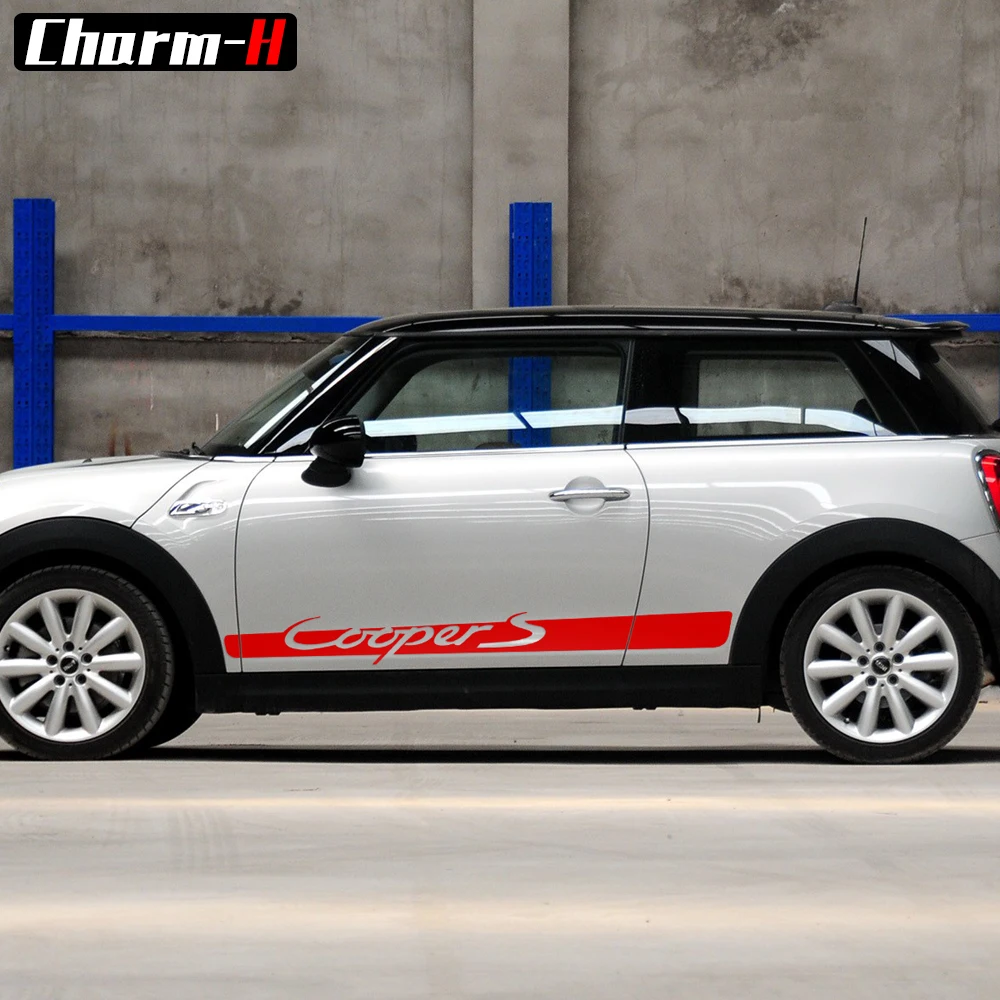 2 шт. Cay Стайлинг боковая наклейка для Mini Cooper S F56 2014 2018 полоса надпись Графика