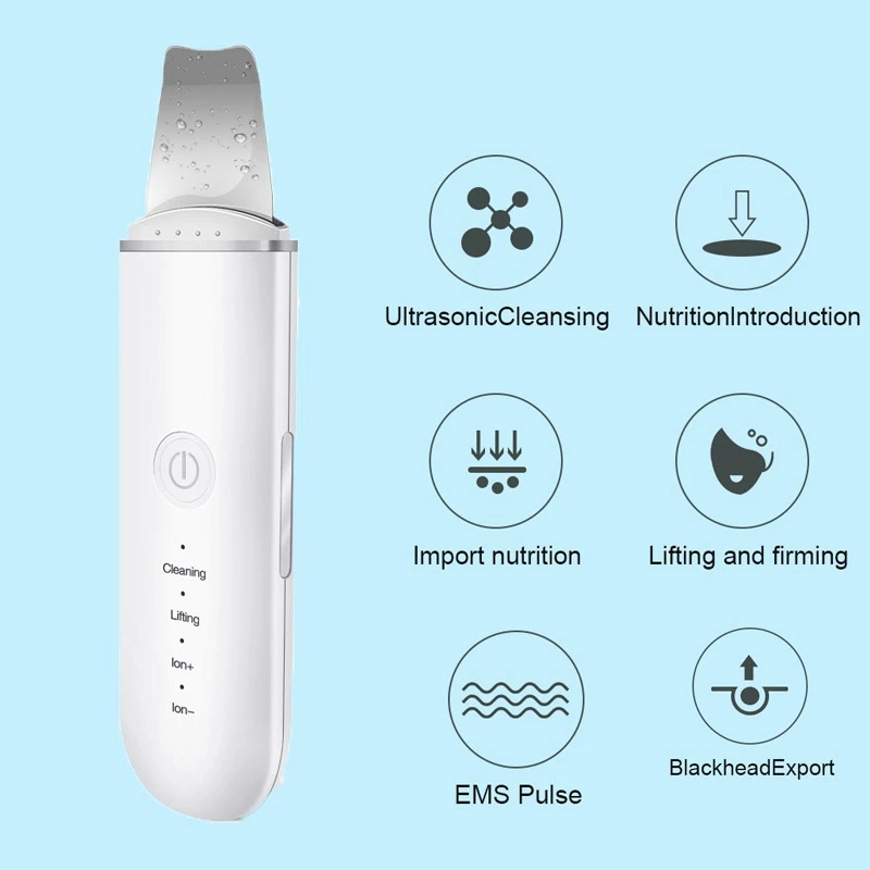 

Ultrasonic Skin Scrubber Ion Spatula Face Lifting Tools EMS Peeling Shovel Acne Blackhead Remover