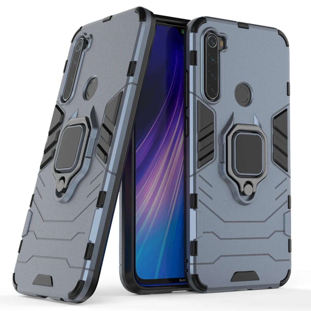 Чехол для Xiaomi Redmi Note 8 магнитный металлический чехол держатель с кольцом на палец