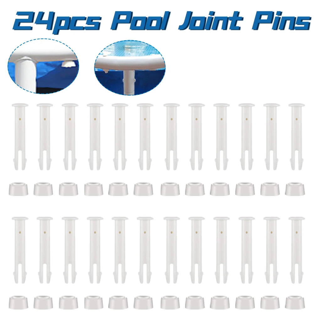 

24Pcs ABS Swimming Pool Joint Pins, 6cm/2.36in Cap Set Seals for Most Types Swimming Pool Replacement Parts 28270-28273