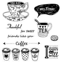 azsg various coffee cups clear stamps for diy scrapbooking decorative card making crafts fun decoration supplies