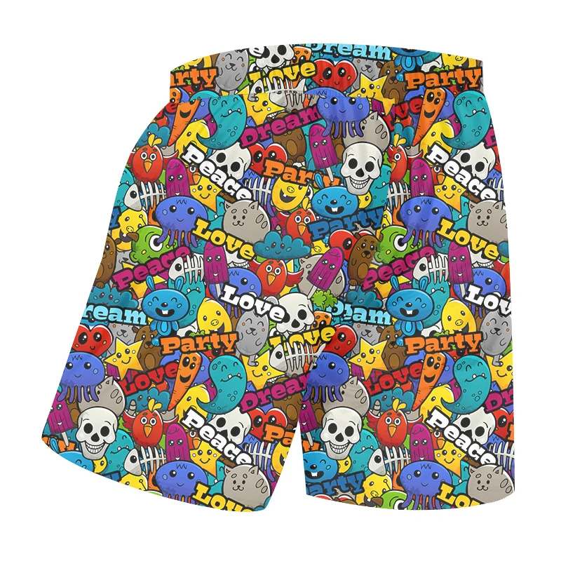 

OGKB Men's Board Shorts Summer Casuals 3d Graffiti Printed Beach Men Short Pants Comfortable Streetwear Oversized Dropshipping