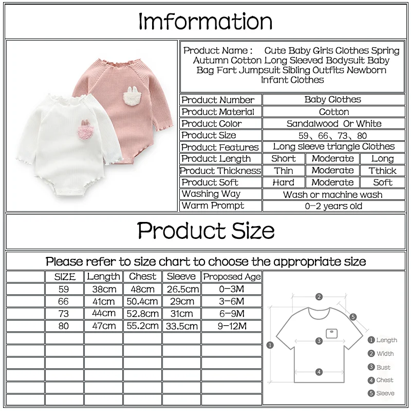 

Cute Newborn Infant Clothes Baby Girls Clothes Spring Autumn Cotton Long Sleeved Bodysuit Baby Bodysuits Bag Fart Sibling Outfit