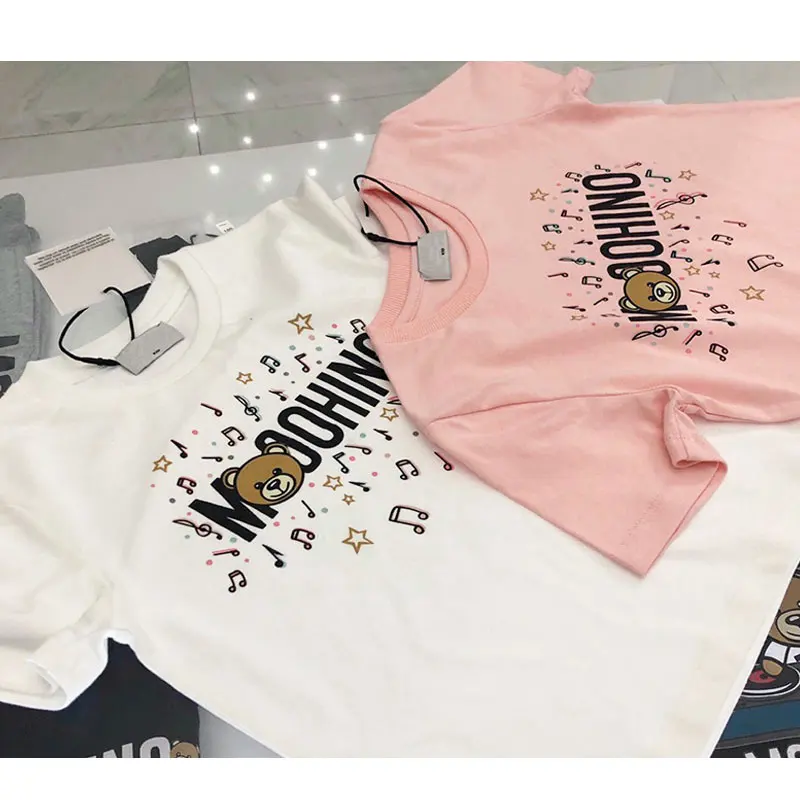 Новая брендовая футболка детские футболки с принтом медведя из мультфильма для