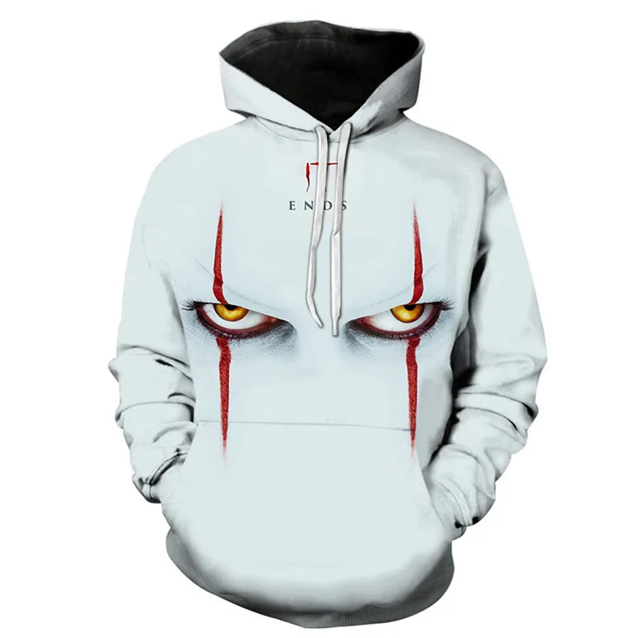 Аниме Толстовка с капюшоном фильм клоун Стивен Кинг это Pennywise Косплей Костюм Топ пальто для мужчин и женщин