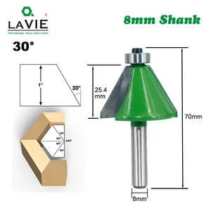 Фрезерный Фрезер LAVIE, 1 шт., 8 мм, хвостовик, фаска, фреза 30 градусов, кромка, фрезерный станок для деревообработки, деревообрабатывающий станок, инструменты для работы с деревом