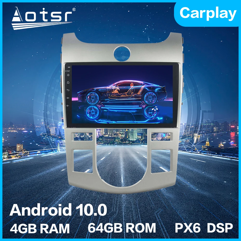 Автомобильный мультимедийный плеер Aotsr Android 10 0 4 + 64 ГБ GPS навигация HD Головной блок