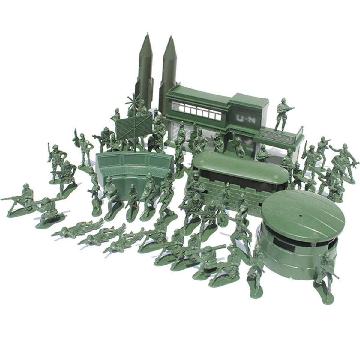 

5CM Action Figure Toys 56pcs Military Plastic Toy Soldiers Army Men Figures Soldiers Playset Boys Toy Model For Children Gifts