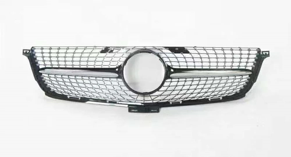 

Передняя решетка гриля для Mercedes Benz W166 ML 2012-2015, Алмазный Стиль, черная Замена верхнего бампера, строительный сплиттер