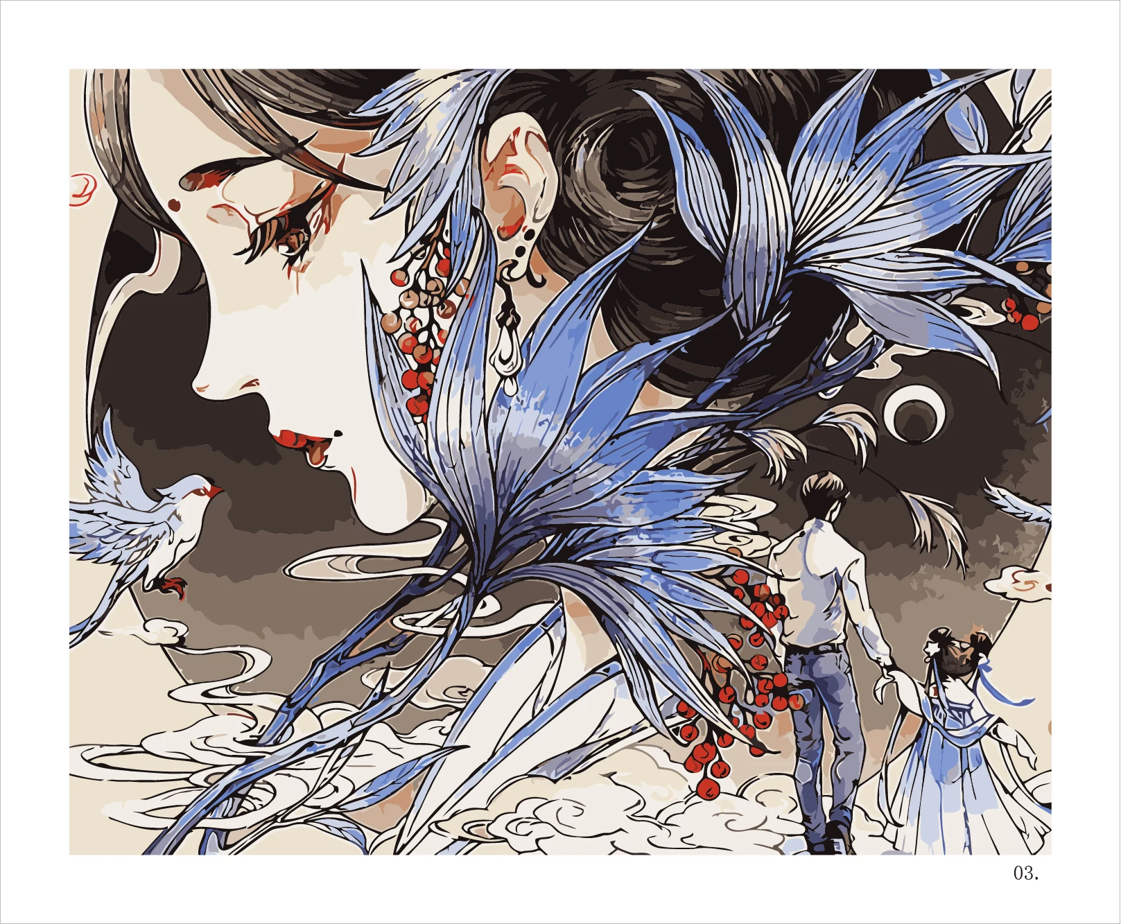 Рамка рисунок картина сделай сам по номерам девушка настенное искусство