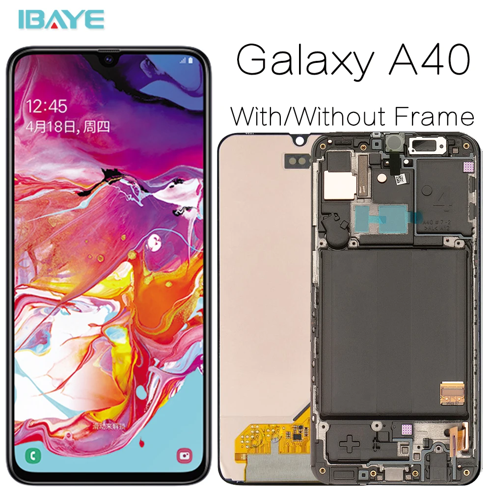 AMOLED для samsung A40 lcd A405 дисплей кодирующий преобразователь сенсорного экрана в сборе
