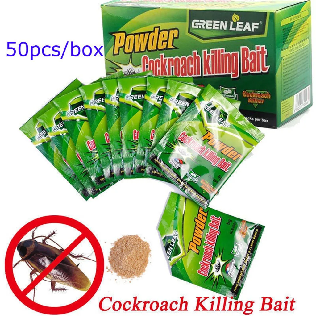 

50PCS/box Roach Trap Cockroach Killing Bait Home Effective Powder Repeller Garden Pest Control Killer Reject Supplies