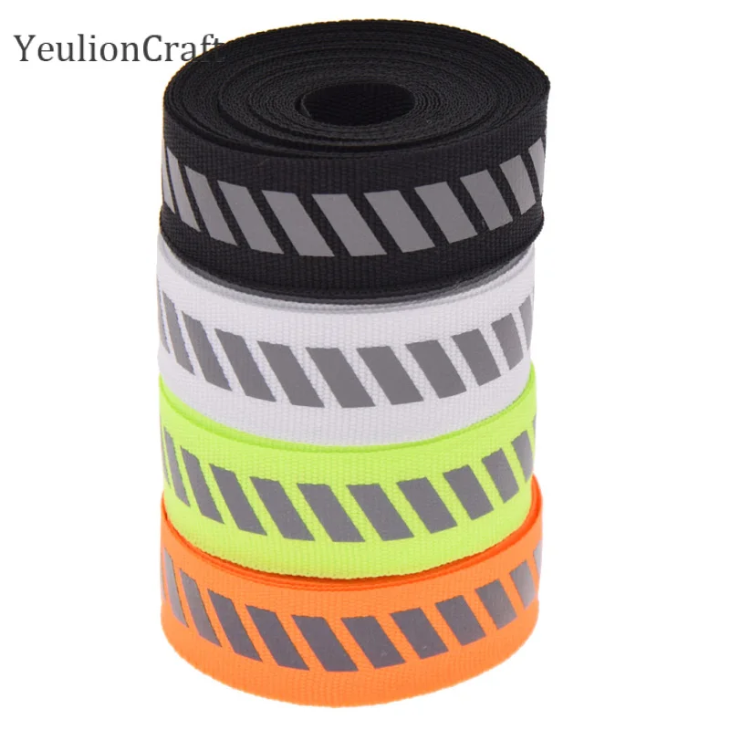 Светоотражающая лента 2 2x500 см для отделки одежды оранжевая черная тканевая