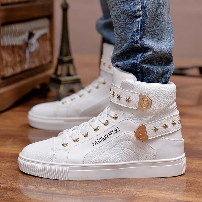 Новинка мужские повседневные туфли из искусственной кожи с заклепками женские