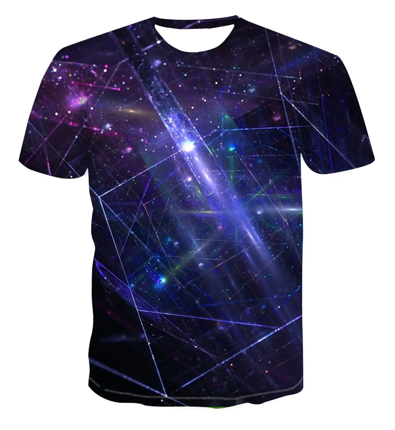 

Summer 2019 Yuansu New Creative Geometry 3d T -Shirt With Fashionable Short Sleeve Star Sky Men'S Hip Hop Fashion T-Shirt S -6xl
