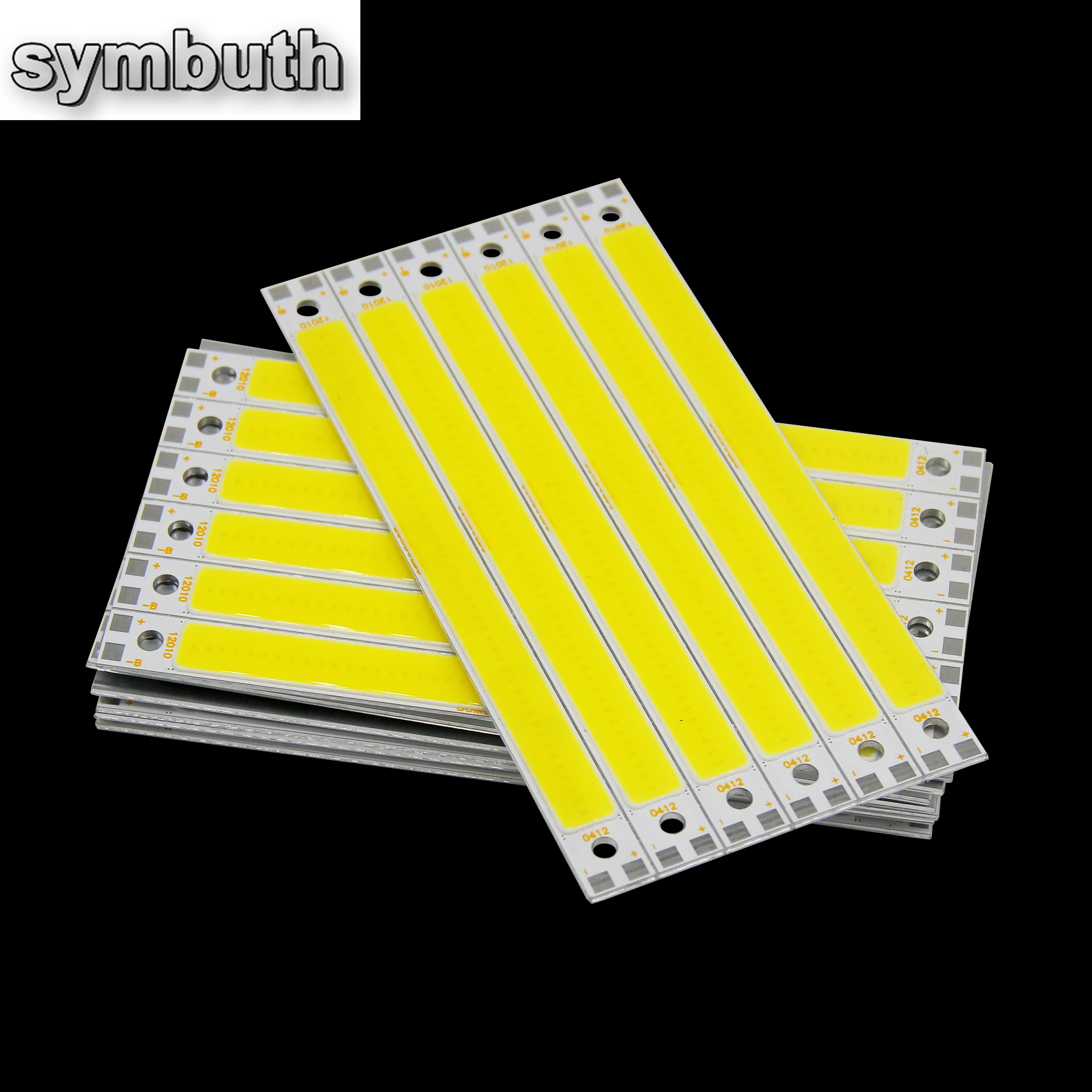 10pcs 120*10mm DC 12V Input Led Cob Light Source Strip Bulb 10 Watt Lighting Bulb Bar LED COB Chip for DIY Lamp