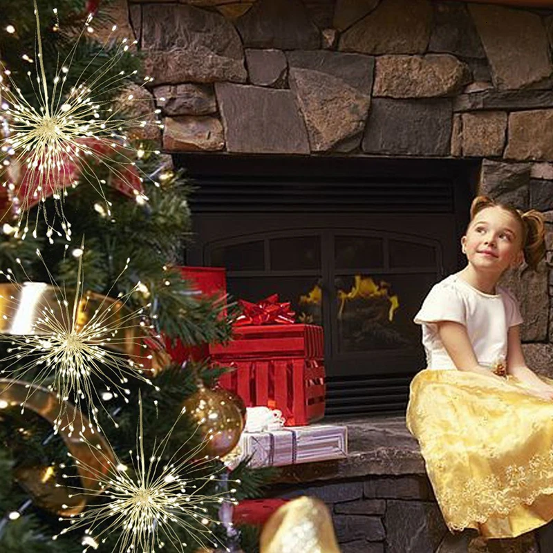 Уличная Рождественская Светодиодная лампа с батареей Одуванчик фейерверк