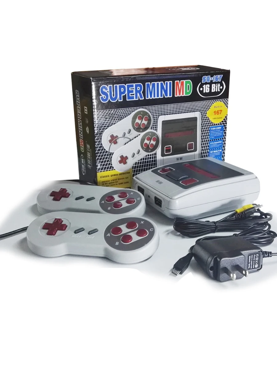 Новая Ретро Мини ТВ Видео игровая консоль для Sega MegaDrive 16 бит игр с 167 различными