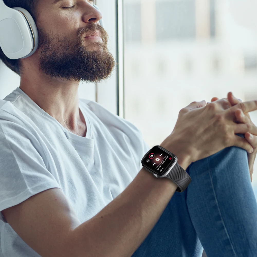 Силиконовый ремешок для apple watch band 44 мм 40 correa наручных часов iwatch 42 38 спортивный