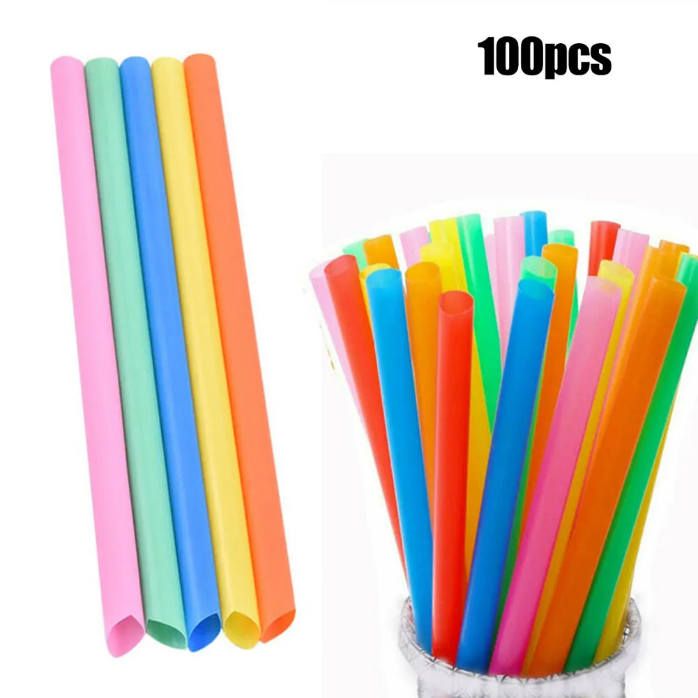 

100Pcs Multicolor Disposable Pear Drinking Straws Shop Juice Sucker Sturdy Straight Drinks Straws Drink Accessorie Wholesale