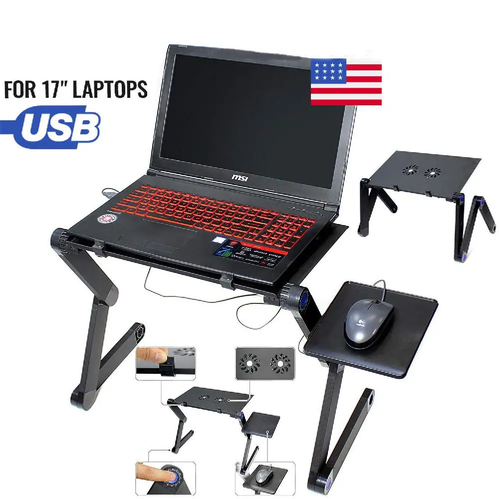 

Laptop Stand Table Lap Desk Tray Portable Adjustable For Bed Computer Holder Side Tray To Hold Mouse