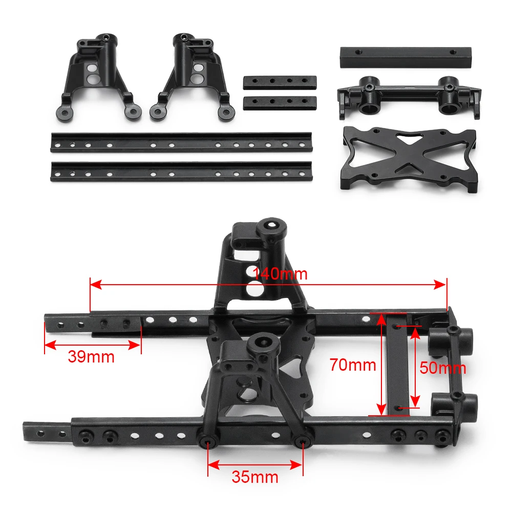 

AXSPEED 6x6 Steel Body Chassis Frame Kit For Axial SCX10 Upgrate Parts 1/10 RC Crawler