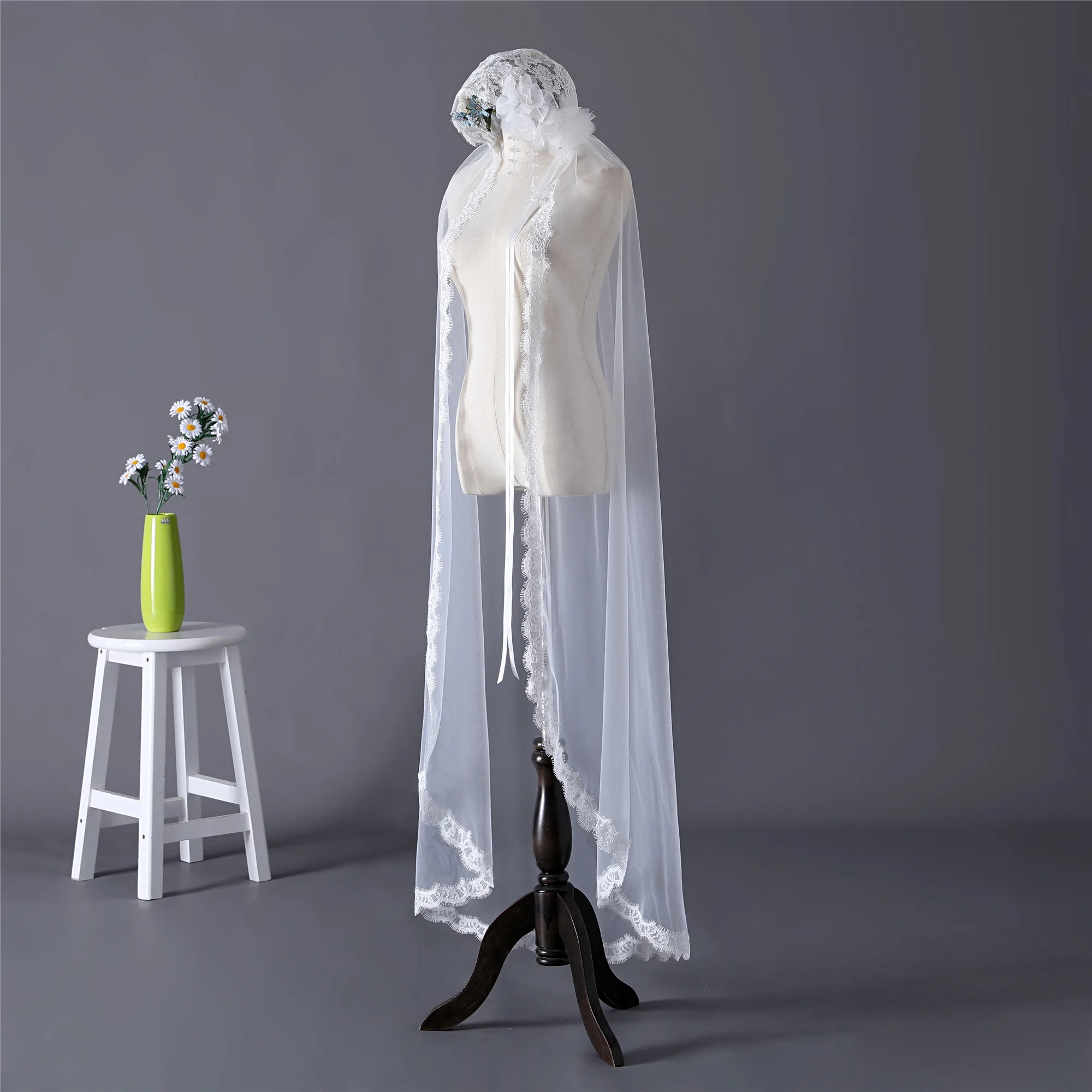 Женская длинная вуаль свадебная цвета слоновой кости Индивидуальный