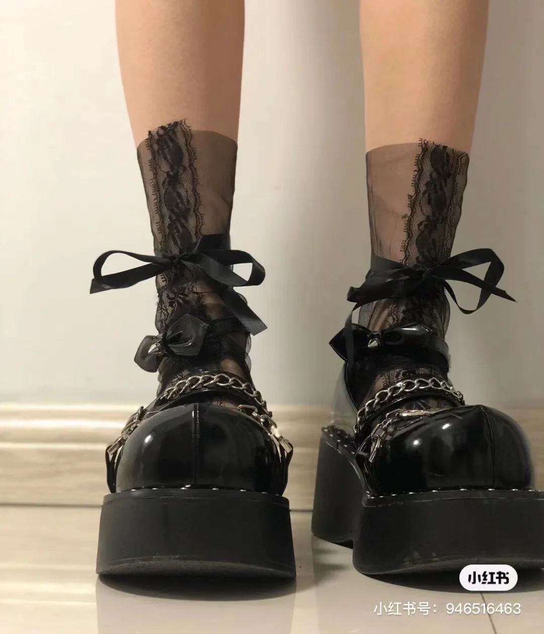 

Cute Lolita Shoes Buckle Strap Mary Janes Platform Shoes Women Chain Patent Leather Beautiful Comfortable Girls Cosplay Shoes