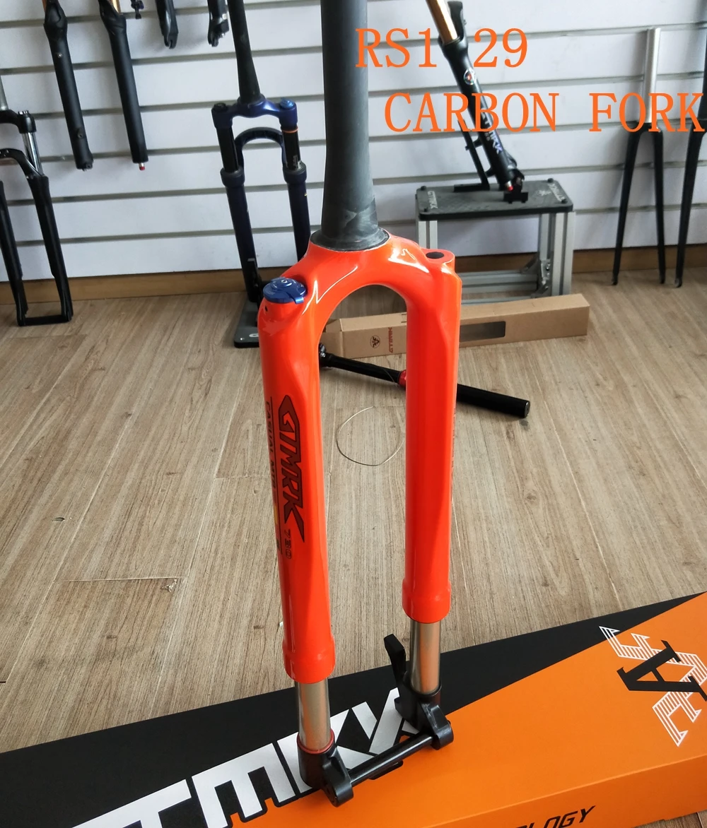 29INCH Orange Углеродная вилка для горного велосипеда, вилка для горного велосипеда 27,5 29er RS1 ACS Solo Air 100*15 мм, предсказательное рулевое масло для подвески и газовой вилки - Цвет: 29INCH Orange