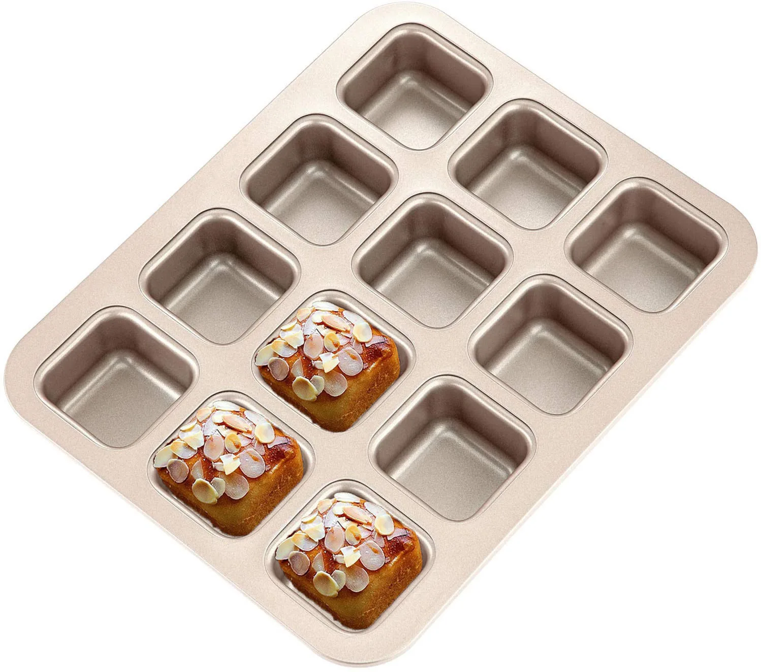 Mini tortiera antiaderente 6/12 tazza di metallo quadrato torta Muffin forno forma stampo per cottura strumento da Dessert Bakeware