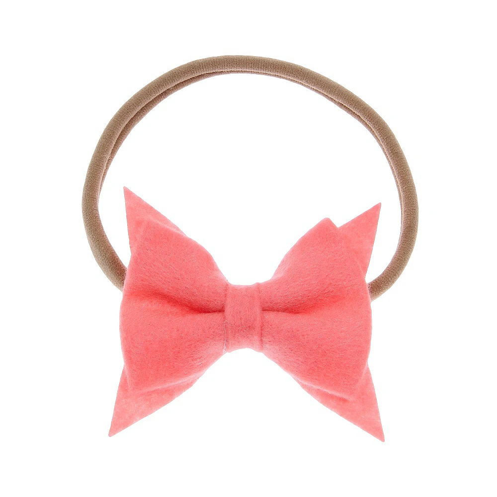 

New 10pcs/lot Felt Bow Nylon Baby Girls Headband Cute Newborn Hair Bows Headwear Photography Props Hair Accessories