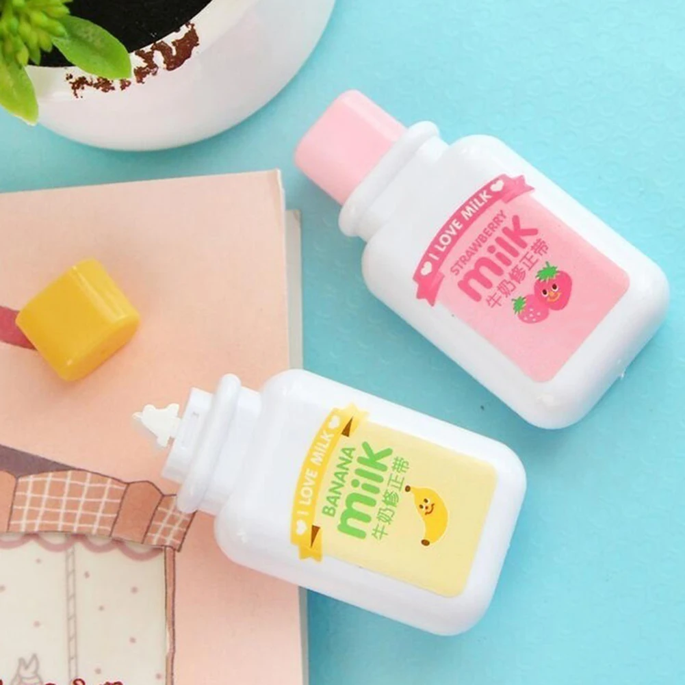 

6m Lovely Milk Bottle Shape Correction Tape Stationery Office School Supplies