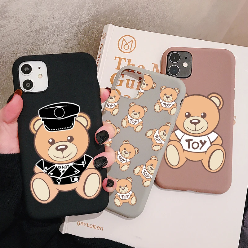 Популярный итальянский чехол для телефона с медведем iPhone 12 11 Pro XR X Xs Max 8 7 Plus Mini SE