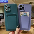 Защитный чехол для телефона с защитой объектива камеры и слотом для карты для iPhone 12 Pro Max 11 Pro 8 7 Plus Xr Xs Max X SE 2020, мини-Чехлы для телефона