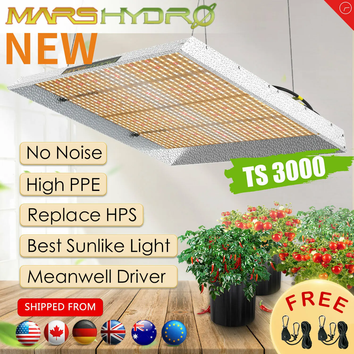 Новейший Mars Hydro TS 3000W светодиодный светильник для выращивания, полный спектр Veg Flower для всех сценических растений