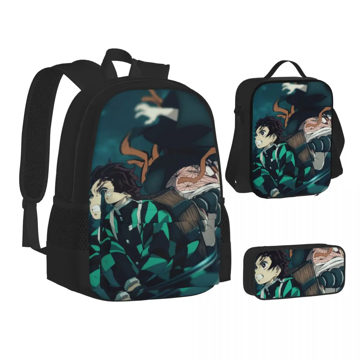 

New backpack messenger lunch bag pen bag set backpack school travel hiking shopping park outdoor sports backpack